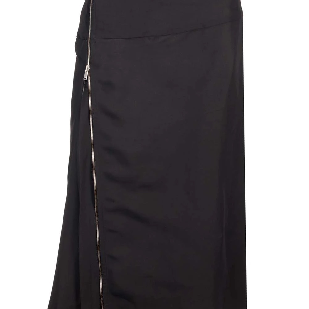 Jil Sander Black Midi Skirt with Zipper Detail US 4 - Picture 4 of 9
